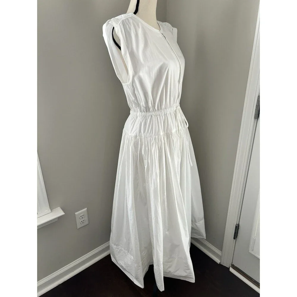 J. Crew White Midi Dress with Drawstring Waist - Picture 9 of 14